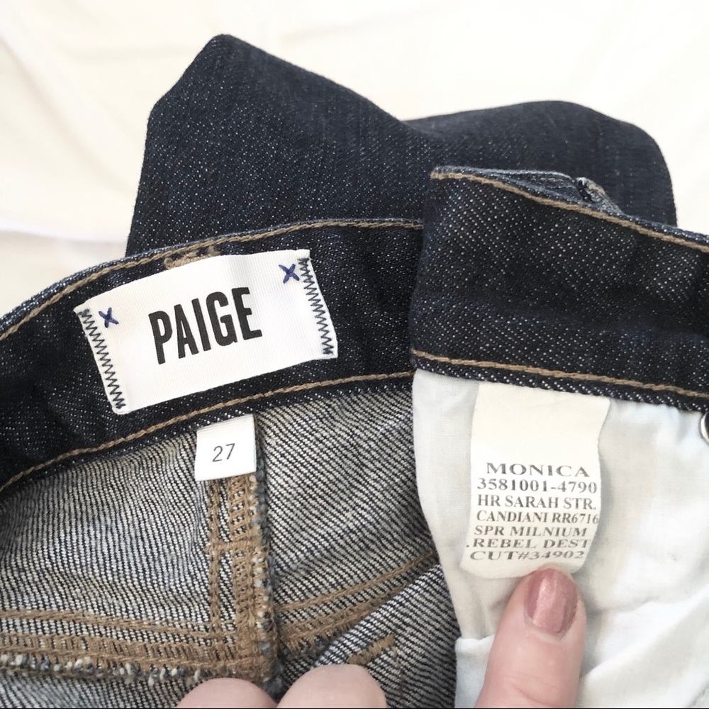 Paige high rise Sarah distressed jeans sz 27 - Picture 6 of 7